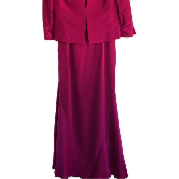 Daymor Formal Wear Dark Pink Size 10 Floor Length Dress with Bolero Jacket - Picture 6 of 14